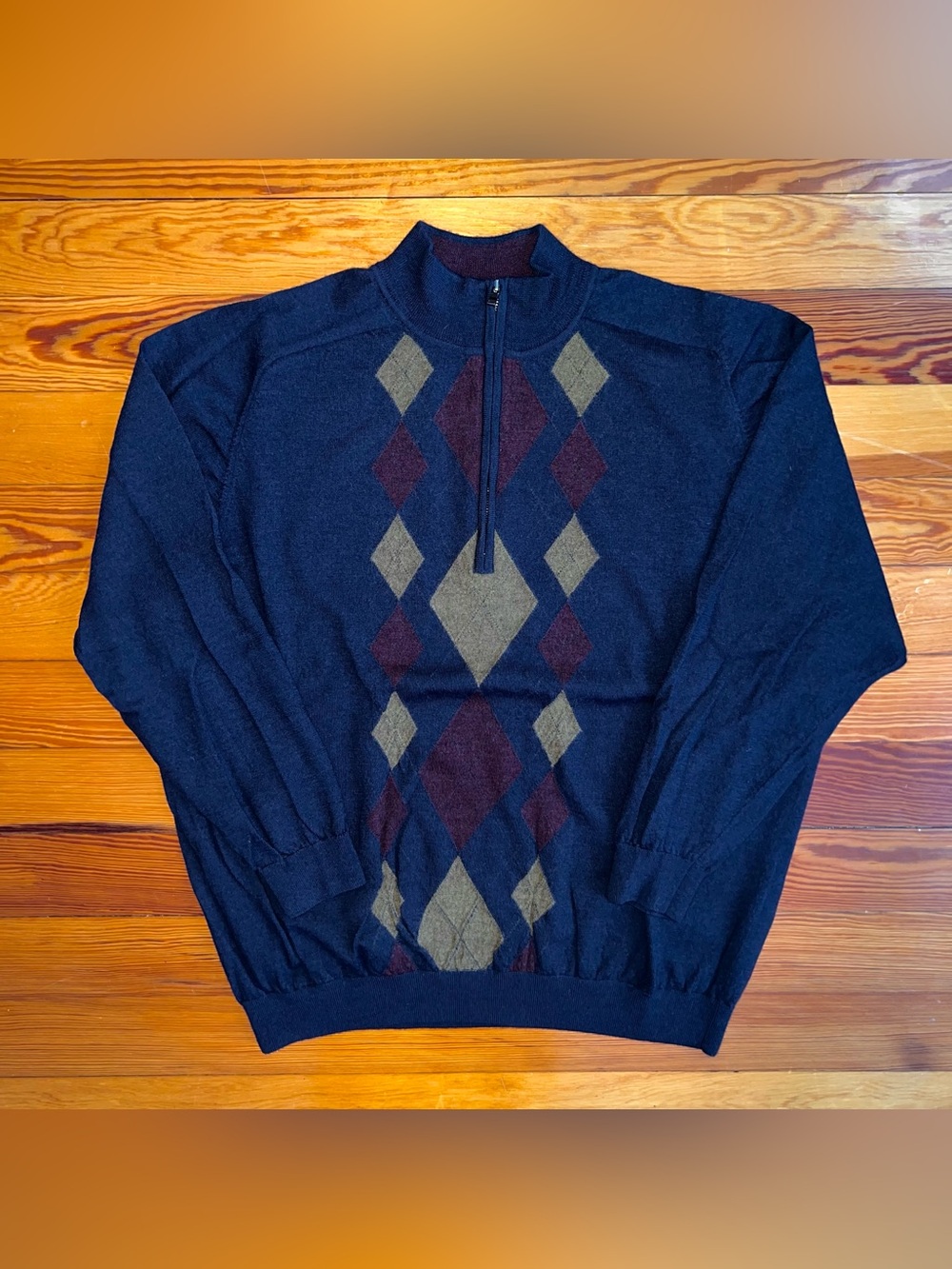 CUTTER & BUCK Wool Argyle Quarter Zip